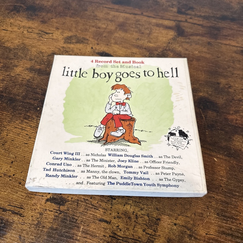 Little Boy Goes to Hell 4x45 RPM Vinyl Set Book Conrad Uno Puddletown 1987